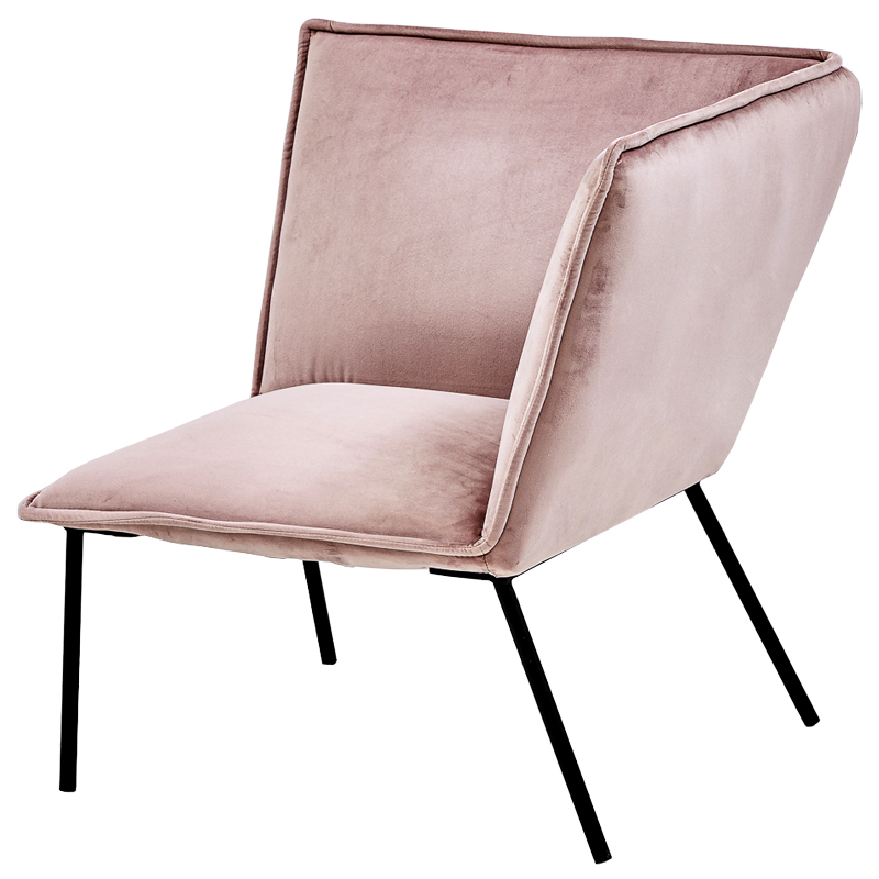 Кресло Corner Armchair pink Розовый пастельный Черный Кресло Corner Armchair pink Розовый пастельный Черный в Липецке | Loft Concept