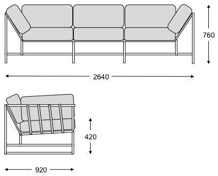 Диван Kenn X Miller sofa Indigo and copper denim Диван Kenn X Miller sofa Indigo and copper denim в Липецке