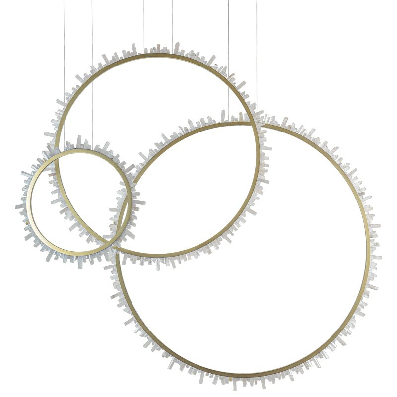 Люстра три кольца Vertical Crystal Gold Rings Chandelier Золотой Белый Люстра три кольца Vertical Crystal Gold Rings Chandelier Золотой Белый в Липецке | Loft Concept