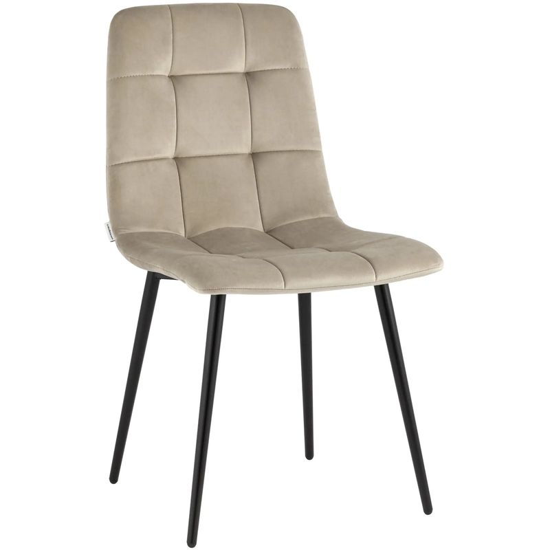 Стул NANCY Chair Светло-Бежевый Велюр Бежевый Черный Стул NANCY Chair Светло-Бежевый Велюр Бежевый Черный в Липецке | Loft Concept
