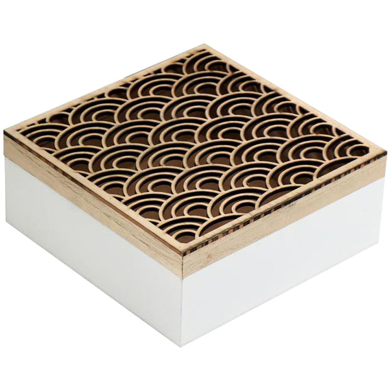 Шкатулка Scales Pattern Box Древесина Белый Шкатулка Scales Pattern Box Древесина Белый в Липецке | Loft Concept