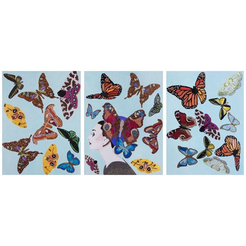 Картина Audrey with Swarming Butterflies Triptych Мульти Картина Audrey with Swarming Butterflies Triptych Мульти в Липецке | Loft Concept