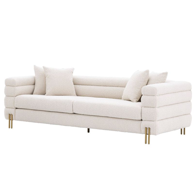 Диван Sofa York boucle cream Кремовый Латунь Диван Sofa York boucle cream Кремовый Латунь в Липецке | Loft Concept