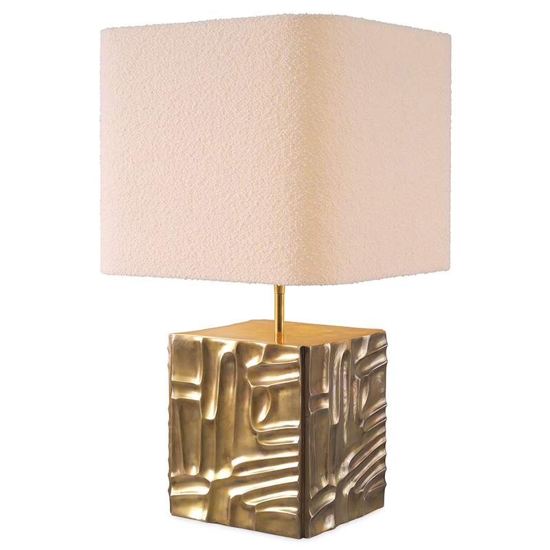 Настольная лампа Eichholtz Table Lamp Oregon Bouclé Латунь Белый Настольная лампа Eichholtz Table Lamp Oregon Bouclé Латунь Белый в Липецке | Loft Concept