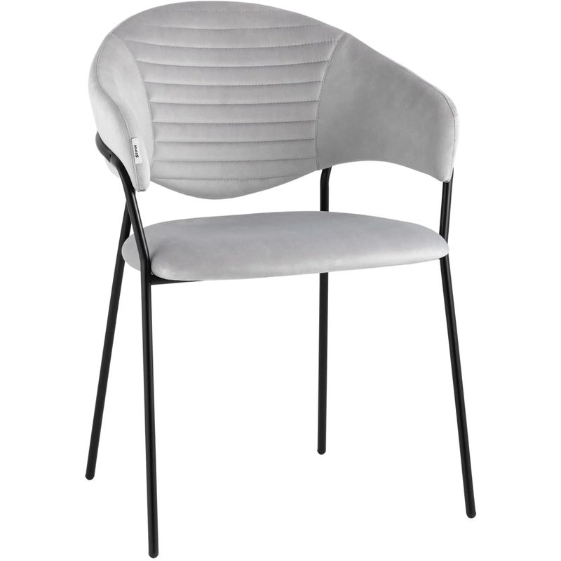 Стул Alexis Chair Светло-Серый Велюр Светло-серый Черный Стул Alexis Chair Светло-Серый Велюр Светло-серый Черный в Липецке | Loft Concept