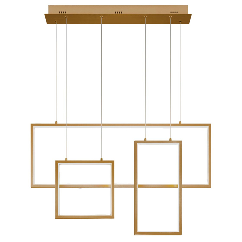 Люстра Rectangle Geometry Chandelier Gold 3 Золотой Люстра Rectangle Geometry Chandelier Gold 3 Золотой в Липецке | Loft Concept