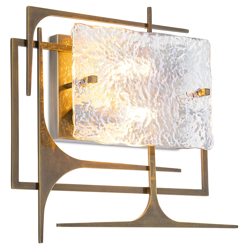 Бра Eichholtz Wall Lamp Zeno Прозрачное Стекло Латунь Бра Eichholtz Wall Lamp Zeno Прозрачное Стекло Латунь в Липецке | Loft Concept