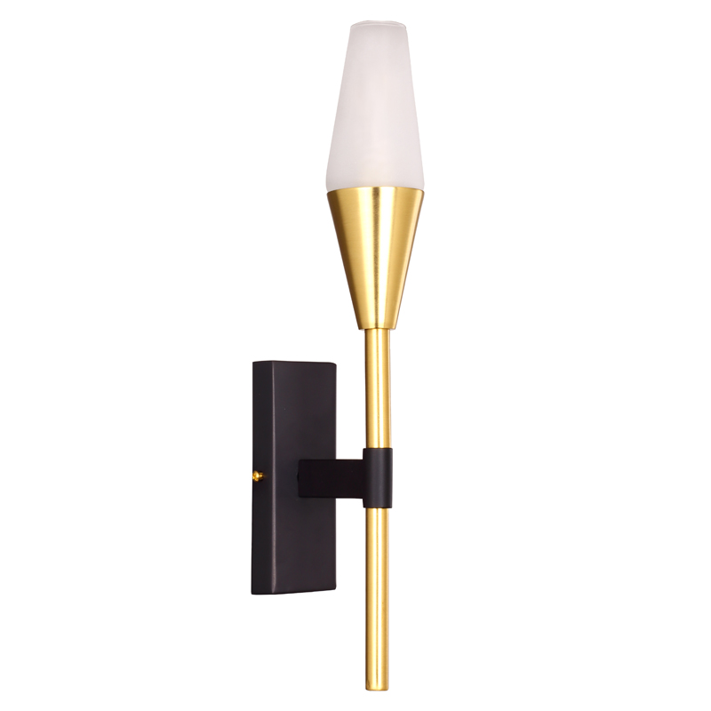 Бра Paulette Sconce Латунь Серый Белое матовое стекло Бра Paulette Sconce Латунь Серый Белое матовое стекло в Липецке | Loft Concept