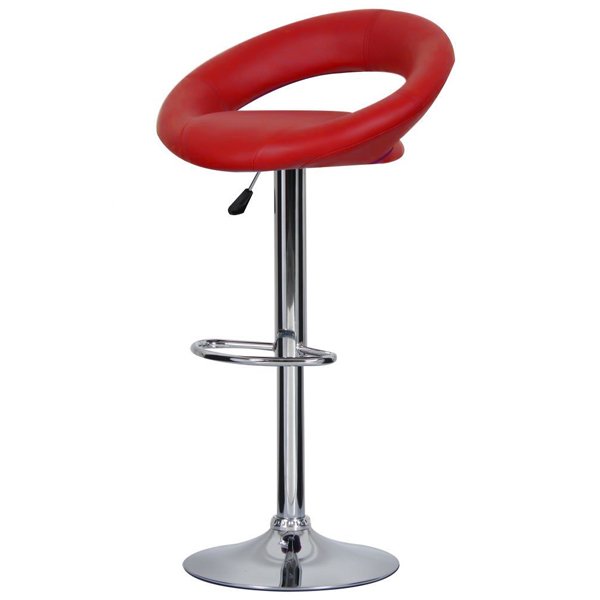 Барный стул Ring Dark Red Хром Красный Барный стул Ring Dark Red Хром Красный в Липецке | Loft Concept