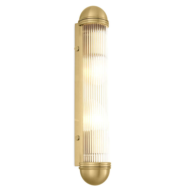 Бра Eichholtz Wall Lamp Auburn Brass Латунь Античная полированная Прозрачный в Липецке | Loft Concept 