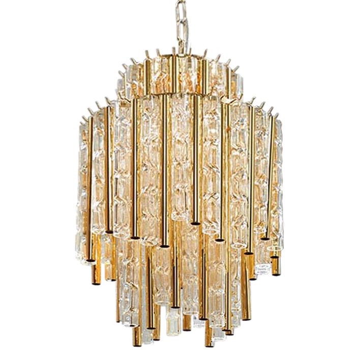 Люстра Chandelier Gigi Gold Глянцевое золото Прозрачное Стекло Люстра Chandelier Gigi Gold Глянцевое золото Прозрачное Стекло в Липецке | Loft Concept