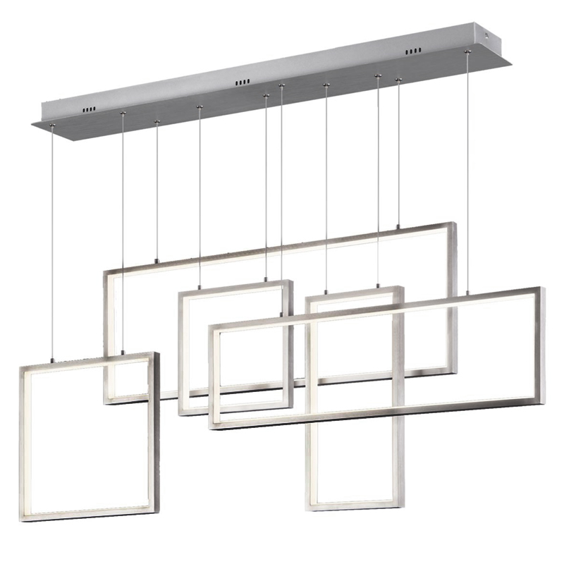 Люстра Rectangle Geometry Chandelier Nickel 5 Никель Сатин Люстра Rectangle Geometry Chandelier Nickel 5 Никель Сатин в Липецке | Loft Concept