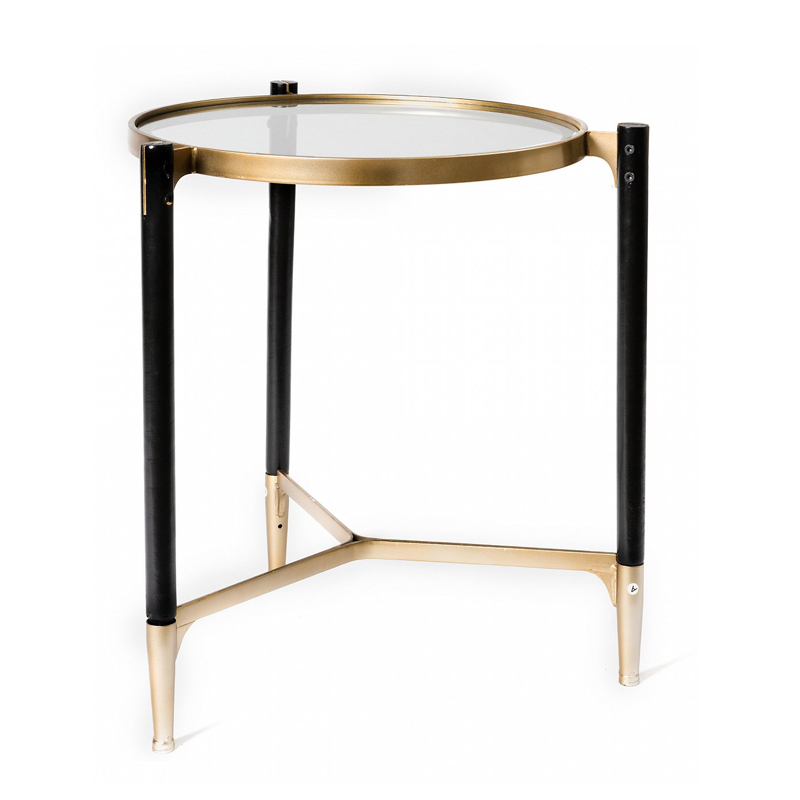 Приставной столик Black & Gold Table round Черный матовое золото Приставной столик Black & Gold Table round Черный матовое золото в Липецке | Loft Concept