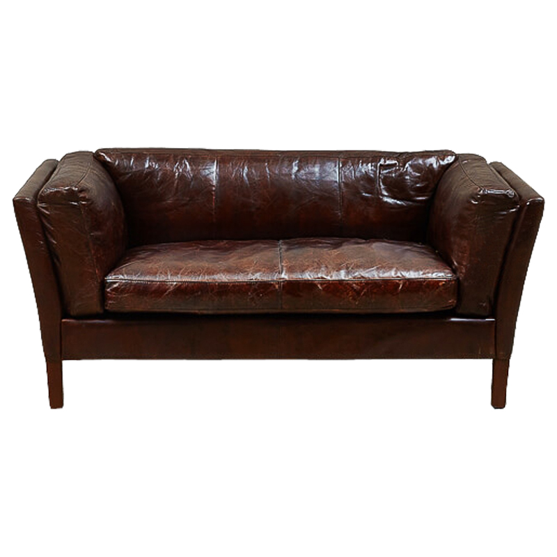 Диван RH SORENSEN Sofa Brown leather double Коричневый Диван RH SORENSEN Sofa Brown leather double Коричневый в Липецке | Loft Concept