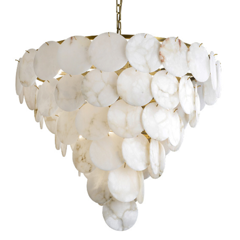 Люстра Letizia Marble Tiered Chandelier Латунь Белый Мрамор Bianco Люстра Letizia Marble Tiered Chandelier Латунь Белый Мрамор Bianco в Липецке | Loft Concept