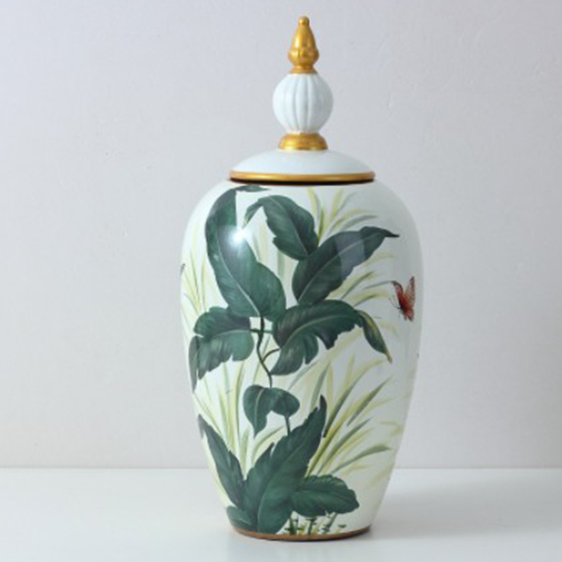 Ваза Vase Aina M Зеленый Белый Золотой Ваза Vase Aina M Зеленый Белый Золотой в Липецке | Loft Concept