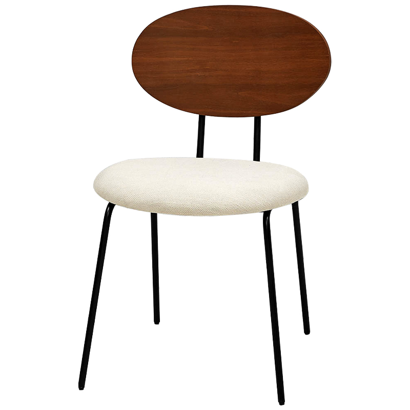 Стул на металлических ножках с деревянной спинкой Ram Loft Chair Черный Коричневый ivory ( слоновая кость ) Стул на металлических ножках с деревянной спинкой Ram Loft Chair Черный Коричневый ivory ( слоновая кость ) в Липецке | Loft Concept