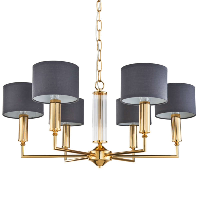 Люстра Laurent Chandelier grey 66 Глянцевое золото Серый Прозрачный Люстра Laurent Chandelier grey 66 Глянцевое золото Серый Прозрачный в Липецке | Loft Concept