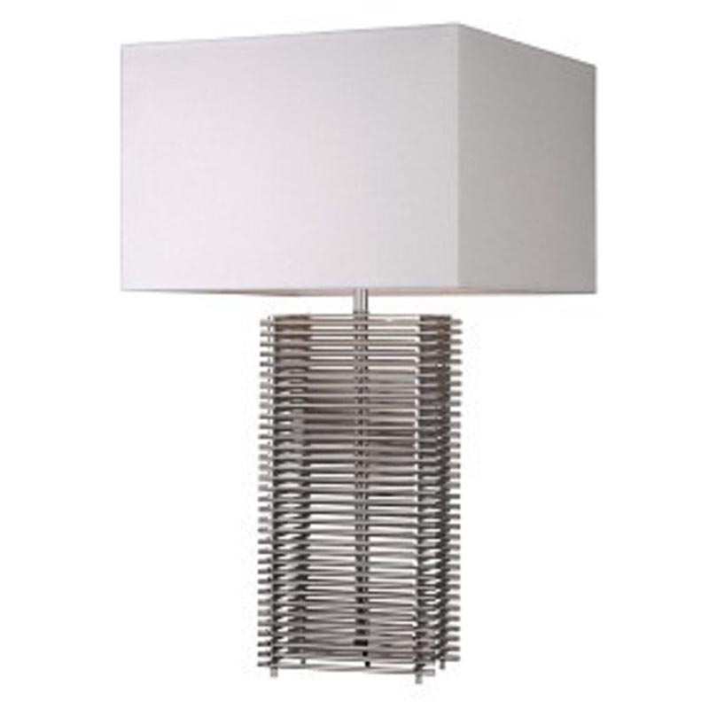 Настольная лампа Milburn Table Lamp Хром Белый Настольная лампа Milburn Table Lamp Хром Белый в Липецке | Loft Concept