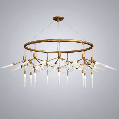 Люстра Spur Ring Chandelier Латунь Белый Люстра Spur Ring Chandelier Латунь Белый в Липецке | Loft Concept