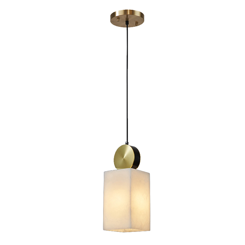 Подвесной светильник с прямоугольным мраморным плафоном Rectangular Marble Shade Золотой Подвесной светильник с прямоугольным мраморным плафоном Rectangular Marble Shade Золотой в Липецке | Loft Concept