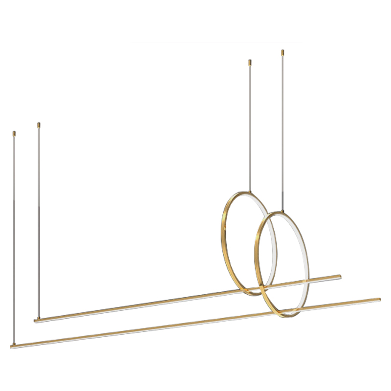 Подвесной Дизайнерский Светильник Ursa Geometric Ring Lamp 2 кольца Золотой Подвесной Дизайнерский Светильник Ursa Geometric Ring Lamp 2 кольца Золотой в Липецке | Loft Concept