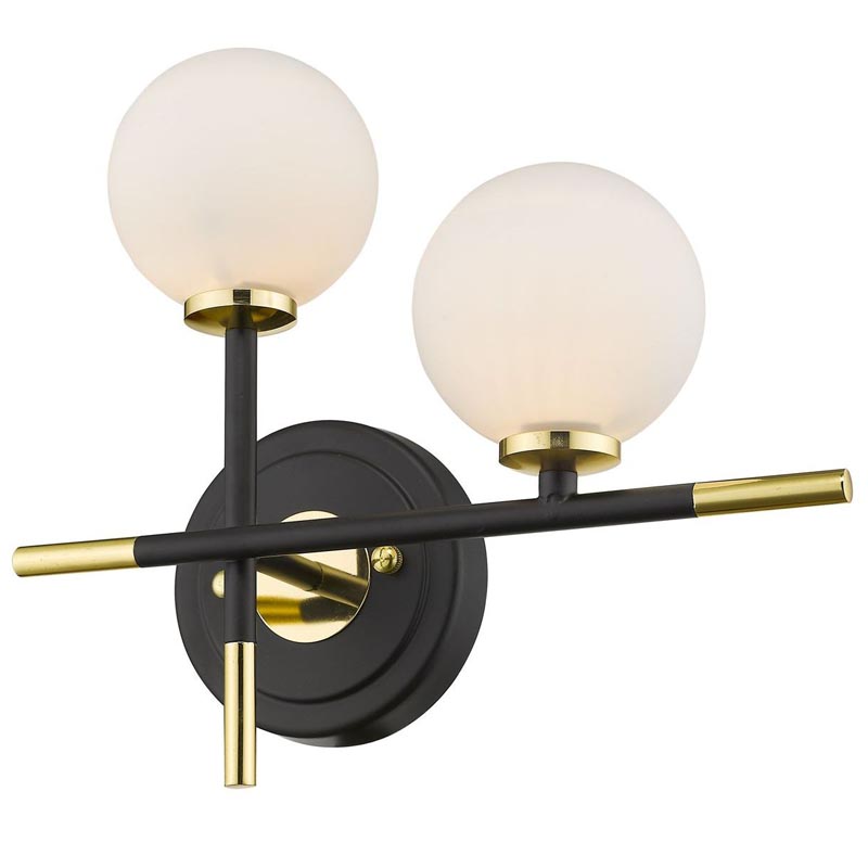 Бра Galant Sconce gold right Золотой Черный Белое матовое стекло Бра Galant Sconce gold right Золотой Черный Белое матовое стекло в Липецке | Loft Concept