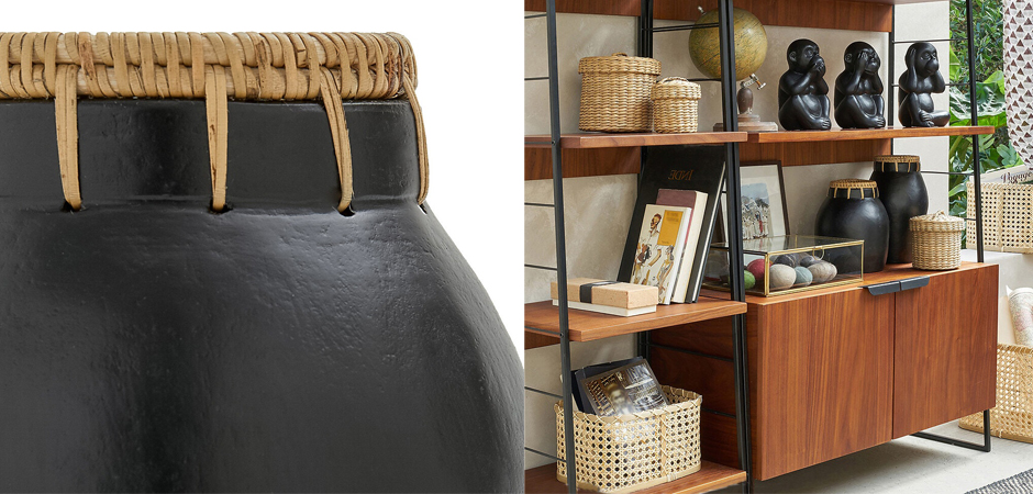Ваза Ceramic Vase & Rattan D17 Ваза Ceramic Vase & Rattan D17 - Loft-Concept в Липецке