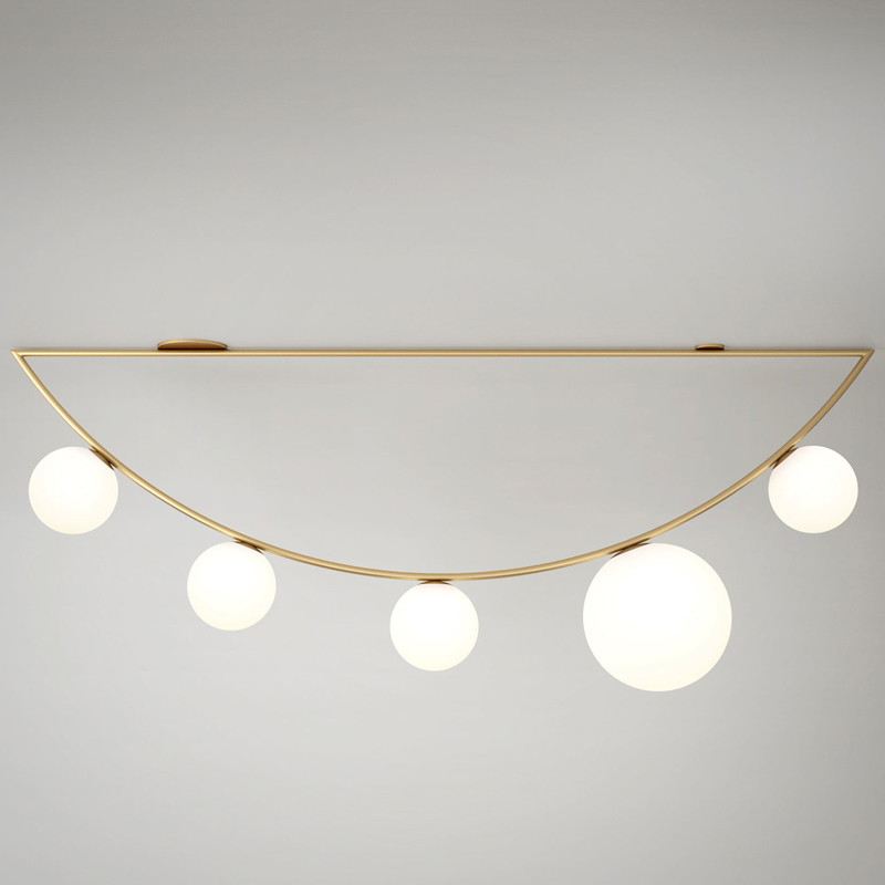 Потолочный светильник Atelier Areti Girlande Ceiling Crescent 5 Латунь Белый Потолочный светильник Atelier Areti Girlande Ceiling Crescent 5 Латунь Белый в Липецке | Loft Concept