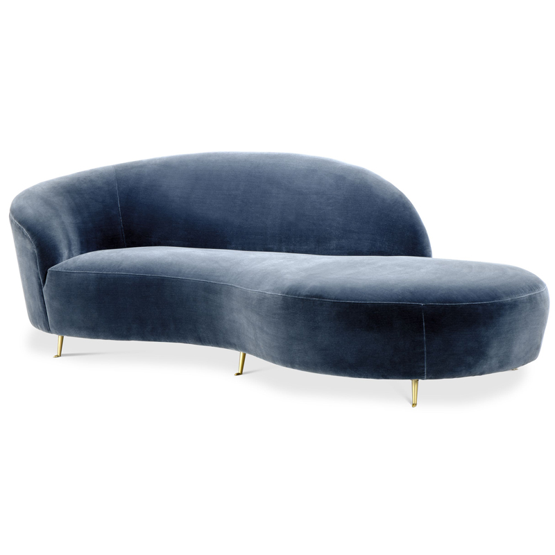 Кушетка Eichholtz Sofa Khan Синий Латунь Кушетка Eichholtz Sofa Khan Синий Латунь в Липецке | Loft Concept