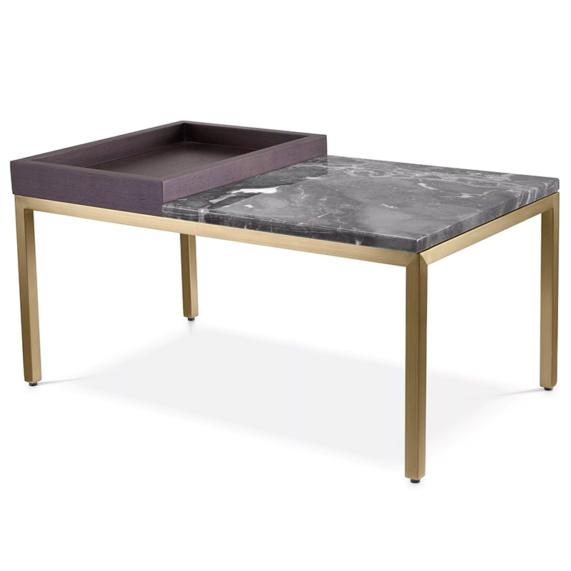 Приставной стол Eichholtz Side Table Forma Латунь Коричневый Серый Приставной стол Eichholtz Side Table Forma Латунь Коричневый Серый в Липецке | Loft Concept