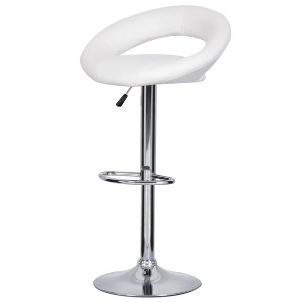 Барный стул Ring Dark White Хром Белый Барный стул Ring Dark White Хром Белый в Липецке | Loft Concept