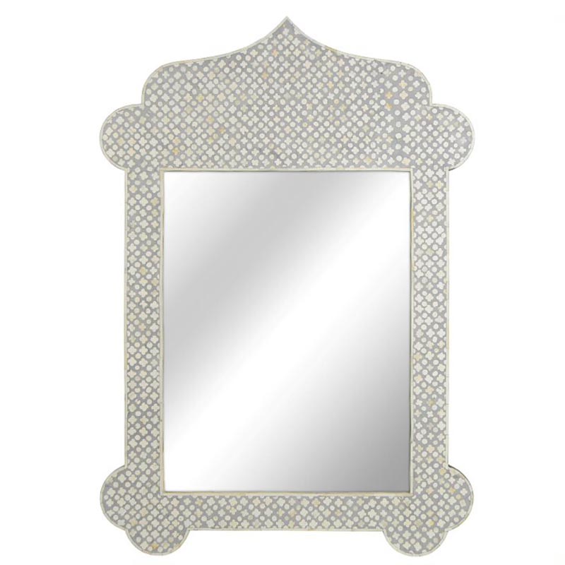 Зеркало Bone Inlay Dome Mirror Белый Зеркало Bone Inlay Dome Mirror Белый в Липецке | Loft Concept
