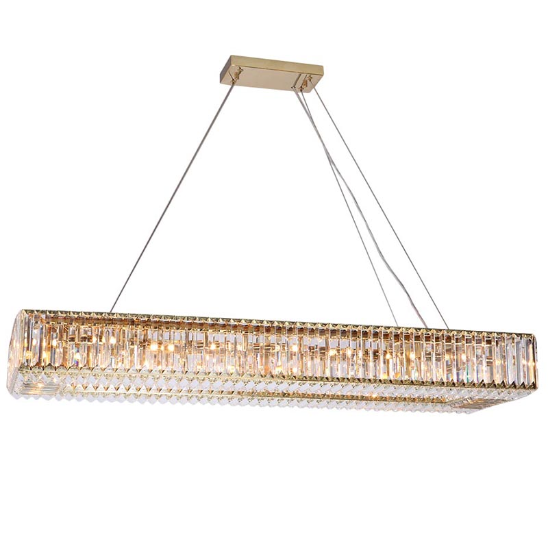 Люстра Darleen Crystal Gold Rectangular Chandelier Золотой Прозрачный (Transparent) Люстра Darleen Crystal Gold Rectangular Chandelier Золотой Прозрачный (Transparent) в Липецке | Loft Concept