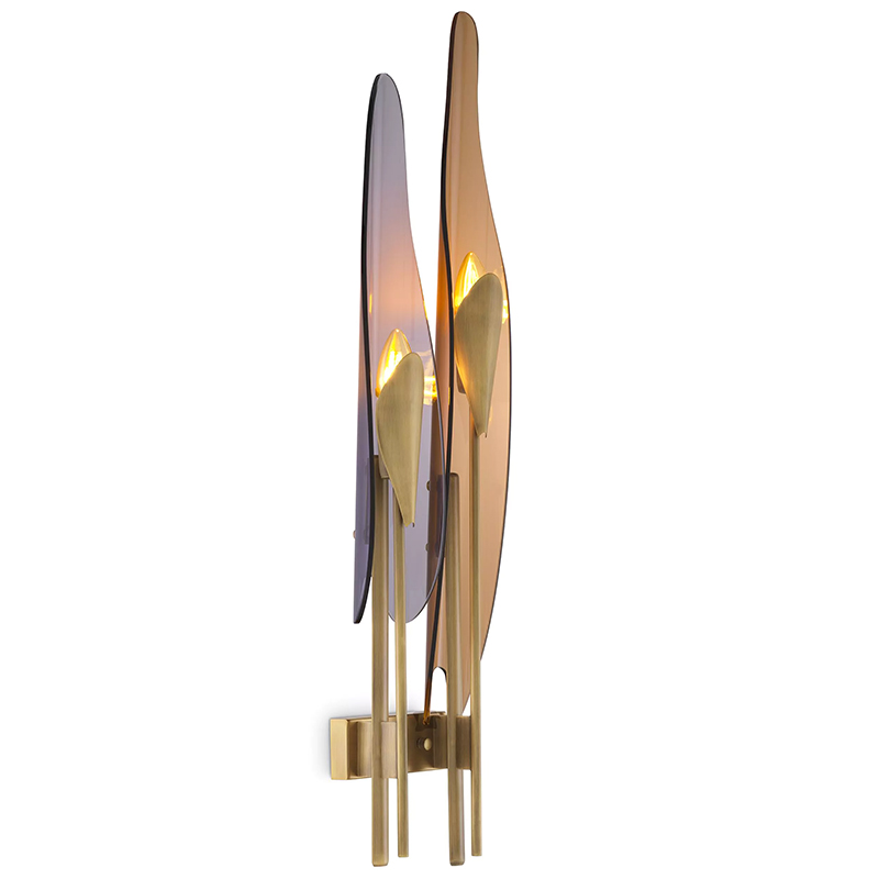 Бра Eichholtz Wall Lamp Sky Янтарный Стекло Смок Латунь Бра Eichholtz Wall Lamp Sky Янтарный Стекло Смок Латунь в Липецке | Loft Concept
