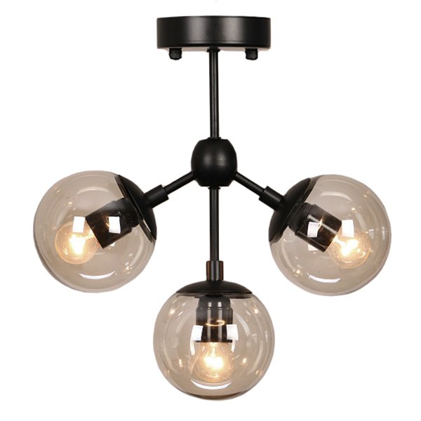 Люстра Modo Chandelier 3 Globes Дымчатый (Smoke) Люстра Modo Chandelier 3 Globes Дымчатый (Smoke) в Липецке | Loft Concept