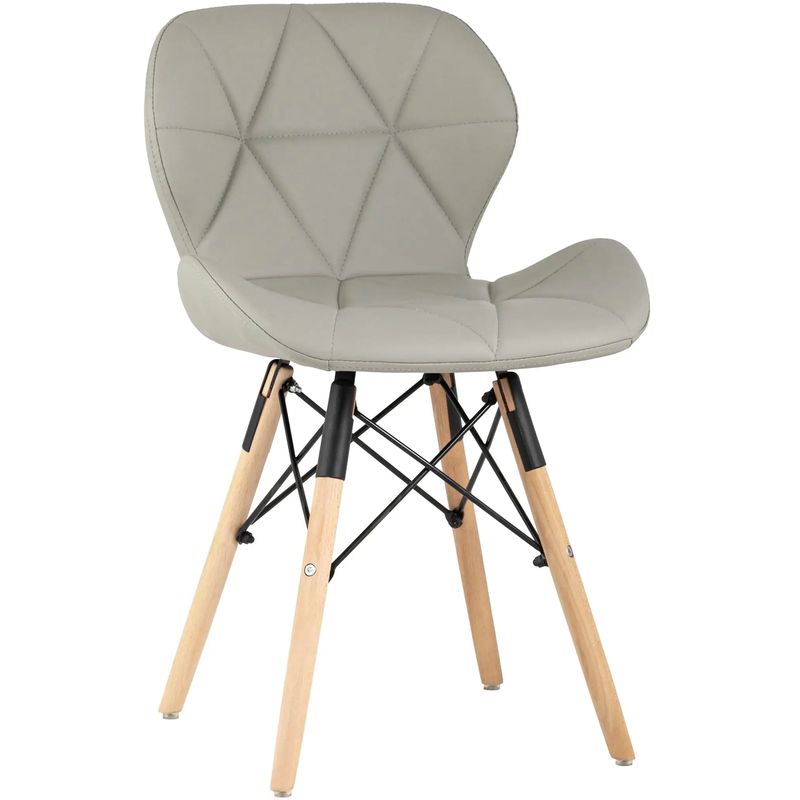 Стул Jeroen Chair Серая Экокожа Серый Древесина Черный в Липецке | Loft Concept 
