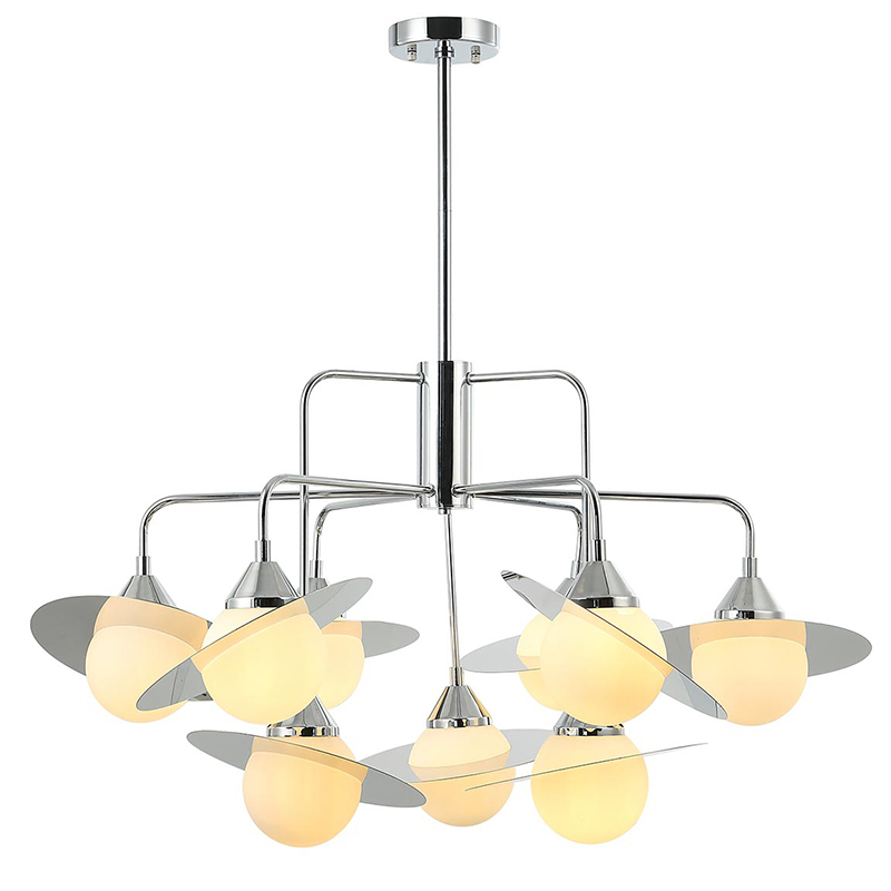 Люстра Phainon Chrome Chandelier 9 Хром Белый Люстра Phainon Chrome Chandelier 9 Хром Белый в Липецке | Loft Concept