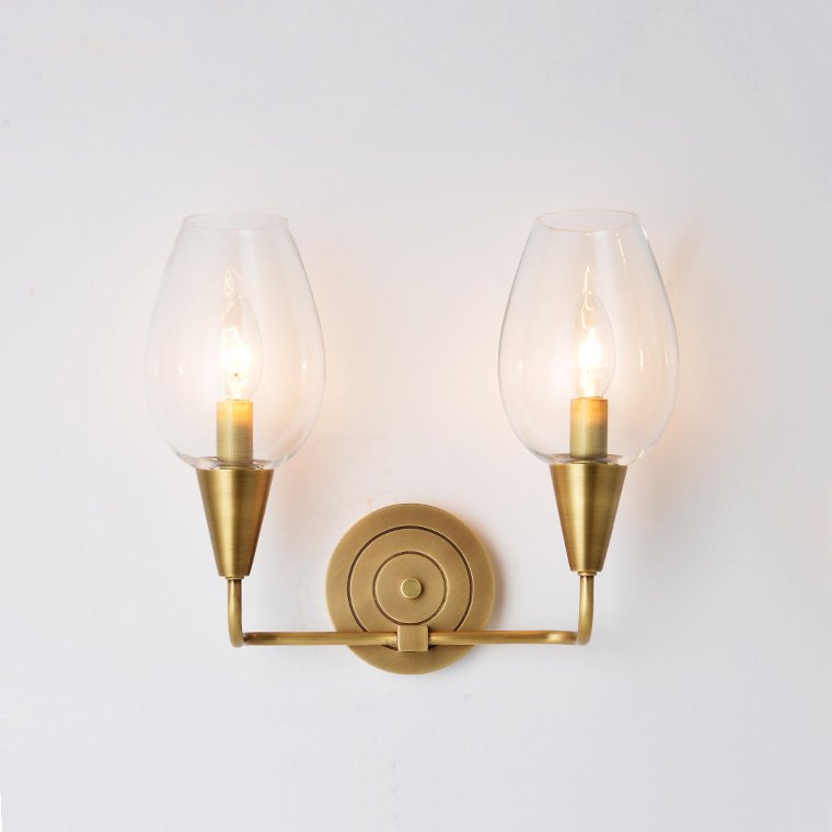 Бра VIOLA WALL Clear Lamp Double Латунь Прозрачное Стекло Бра VIOLA WALL Clear Lamp Double Латунь Прозрачное Стекло в Липецке | Loft Concept