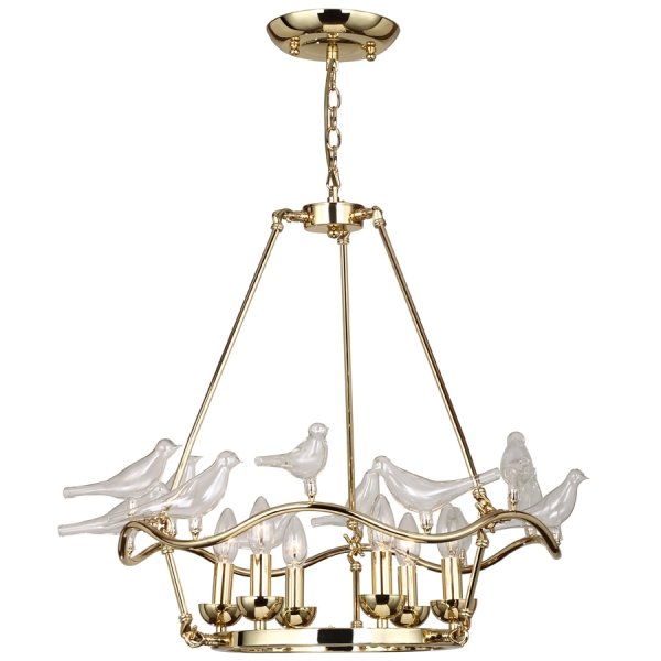 Люстра Dove Chandelier Glass Bird 6 Золотой Люстра Dove Chandelier Glass Bird 6 Золотой в Липецке | Loft Concept