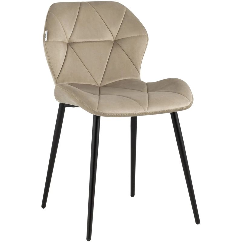 Стул Jeroen Chair II Бежевый Велюр Бежевый Черный Стул Jeroen Chair II Бежевый Велюр Бежевый Черный в Липецке | Loft Concept