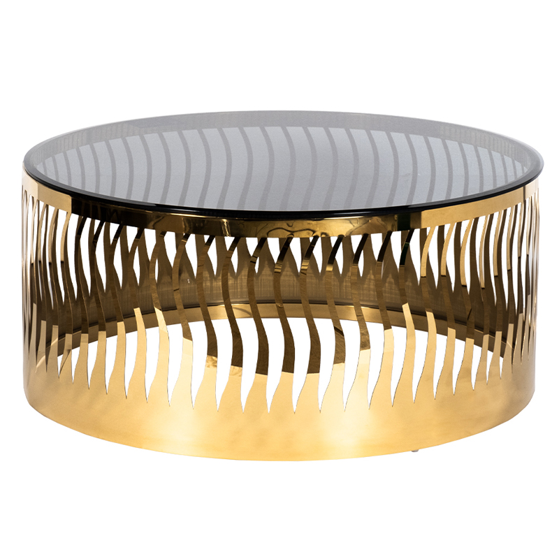 Кофейный стол Emerson Coffee Table Глянцевое золото Стекло Смок Кофейный стол Emerson Coffee Table Глянцевое золото Стекло Смок в Липецке | Loft Concept