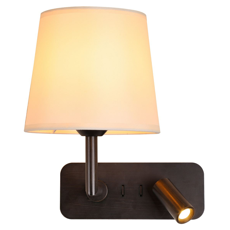 Бра с абажуром Trumpet Lamp Black 2 лампы Черный Белый Бежевый Бра с абажуром Trumpet Lamp Black 2 лампы Черный Белый Бежевый в Липецке | Loft Concept