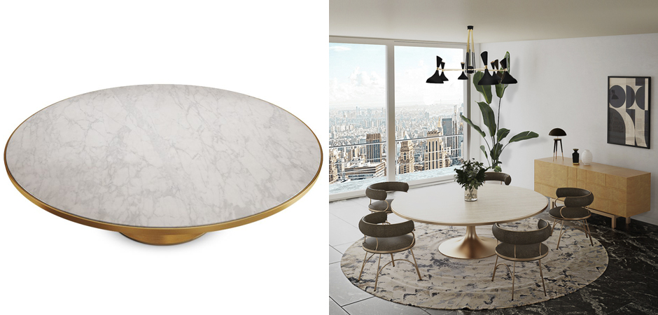 Обеденный стол Marble in Metal Dining Table Обеденный стол Marble in Metal Dining Table - Loft-Concept в Липецке