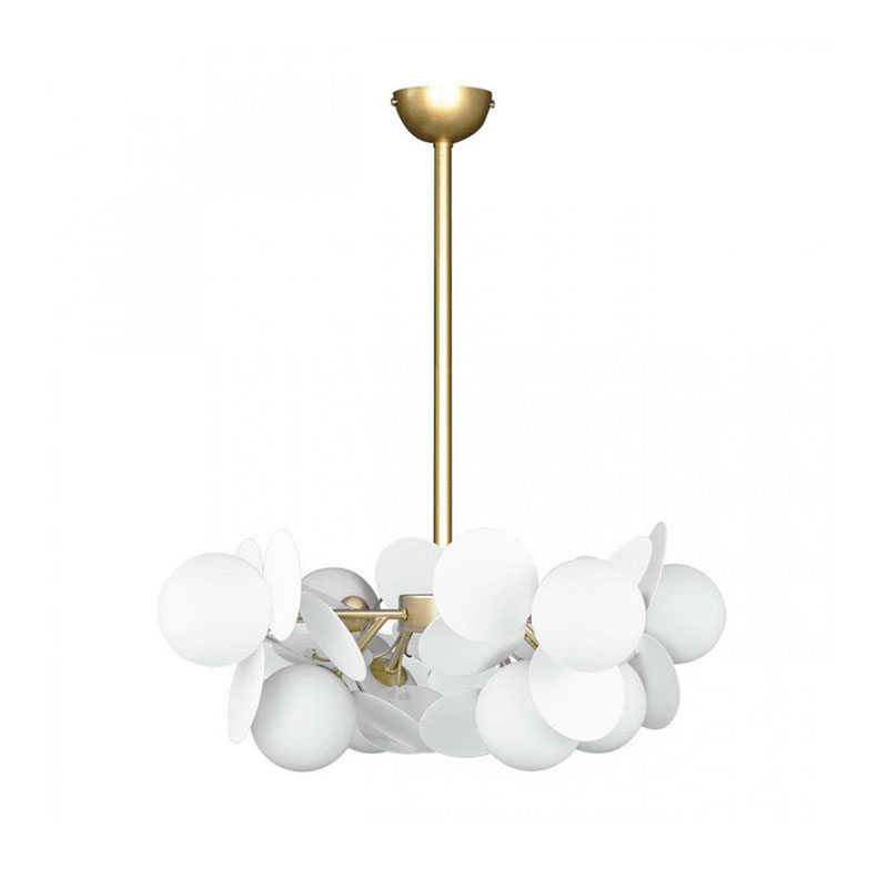 Люстра MATISSE Chandelier White 8 ламп Белый Золотой Люстра MATISSE Chandelier White 8 ламп Белый Золотой в Липецке | Loft Concept