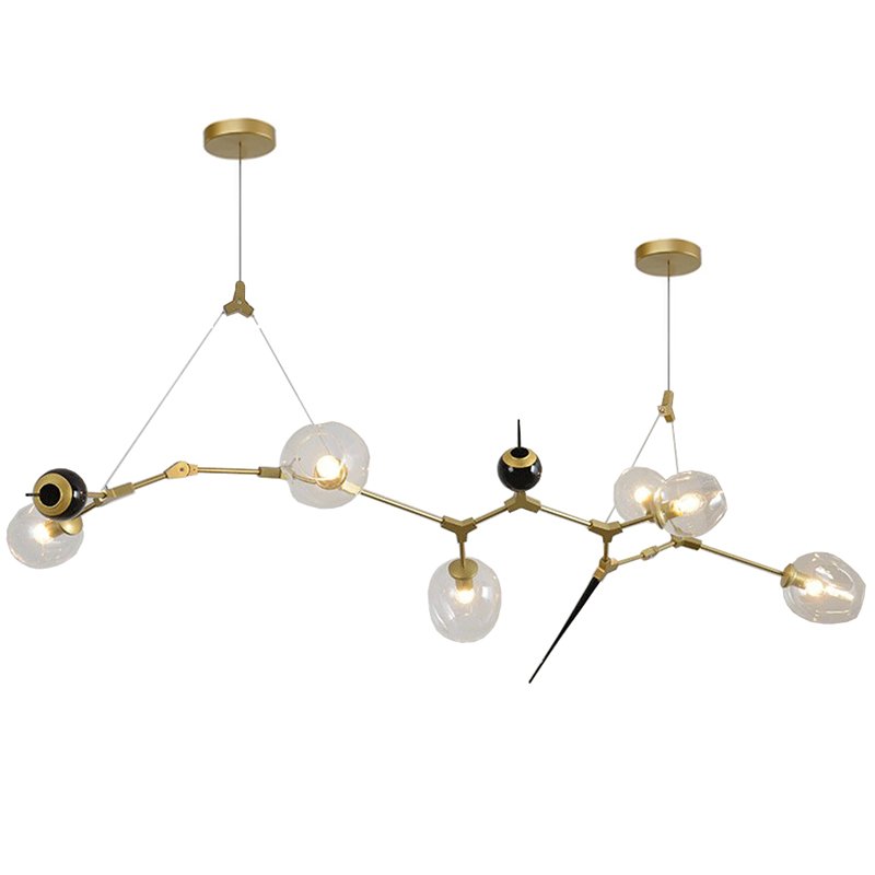 ЛЮСТРА Chandelier bubbles and thorns 6 плафонов Латунь Дымчатый (Smoke) в Липецке | Loft Concept 