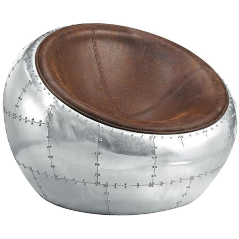 Кресло Aviator Half Dome Chair Коричневый Алюминий Кресло Aviator Half Dome Chair Коричневый Алюминий в Липецке | Loft Concept