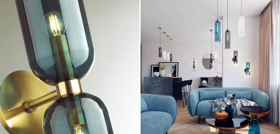 Бра Articolo Double Cup Синее Бра Articolo Double Cup Синее - Loft-Concept в Липецке