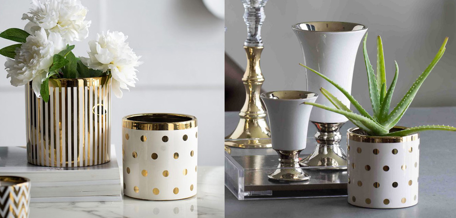 Ваза Gold & White Peas Ваза Gold & White Peas - Loft-Concept в Липецке