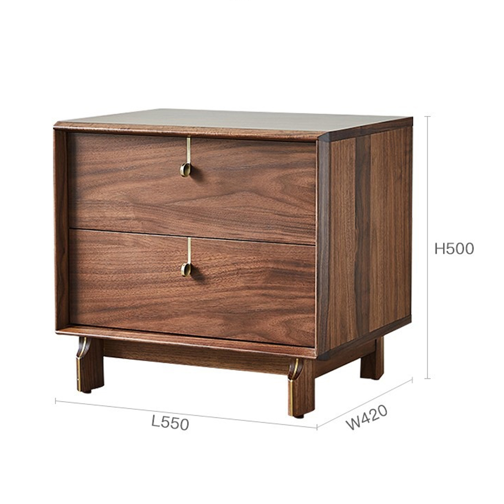 Прикроватный деревянный столик с ящиками Moon Walnut Furniture Прикроватный деревянный столик с ящиками Moon Walnut Furniture в Липецке
